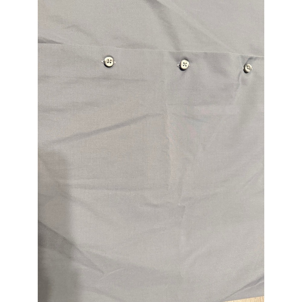 VanHeusen Button Down Shirt Mens 17.5 Grey Short Sleeve Wrinkle Free Regular Fit - Picture 2 of 6